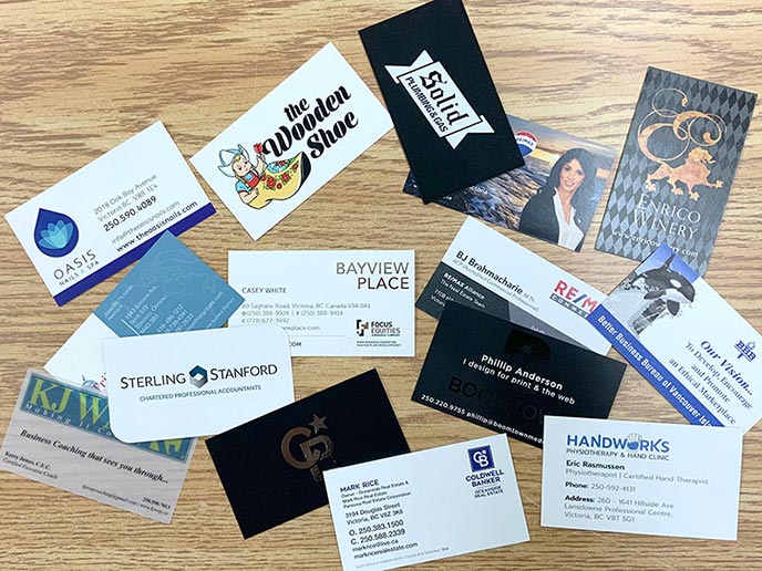 Business Cards weboptimized Business cards - samples displayed