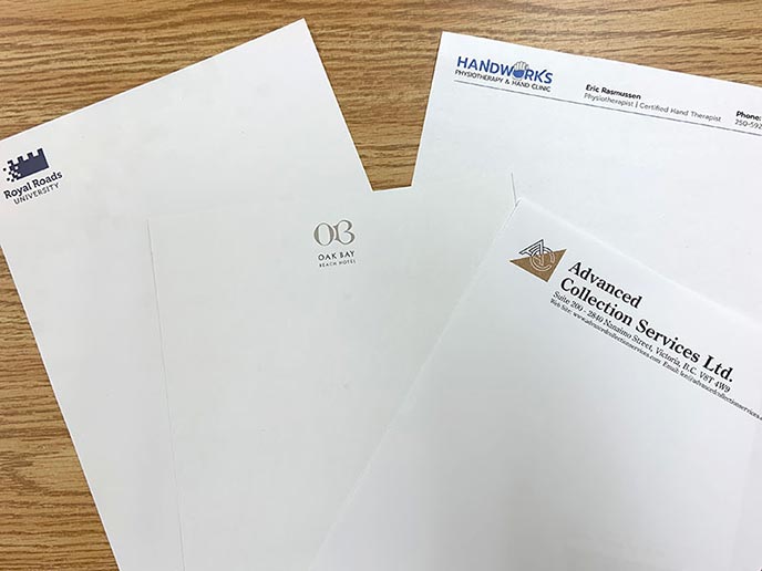 Letterhead samples